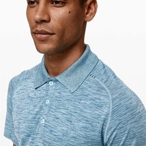 Like New, Lululemon Metal Vent Tech Polo L size 
Poseidon / Hydra Blue